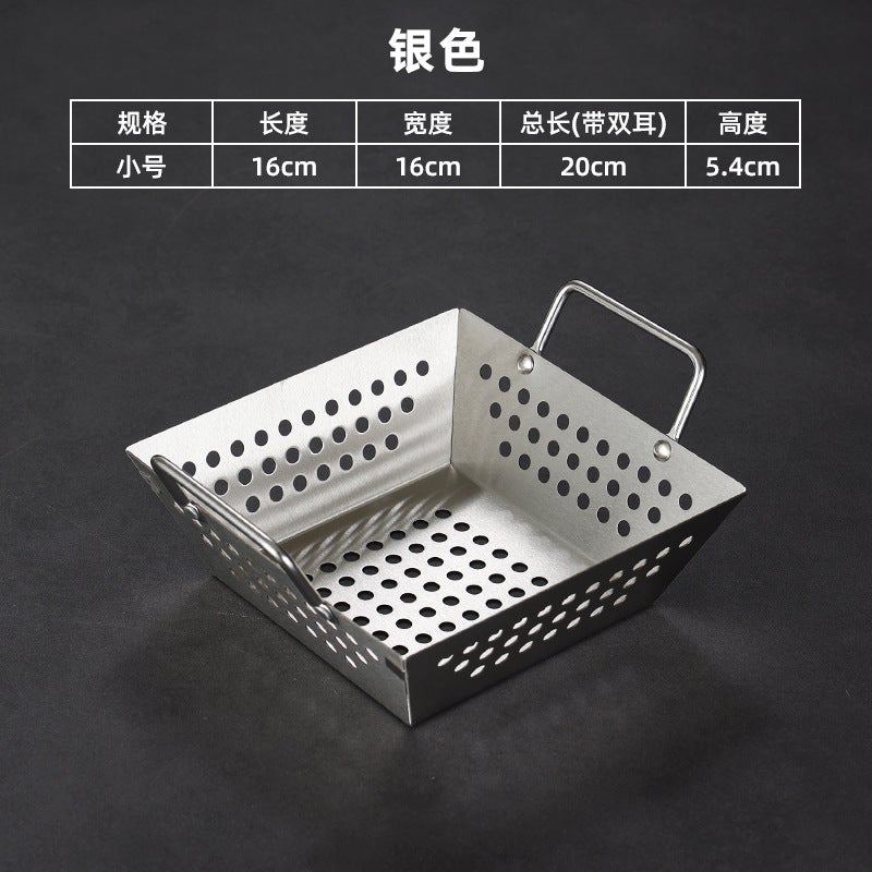 Stainless Steel Square Mesh Basket – Large Frying and Draining Basket - Image 1